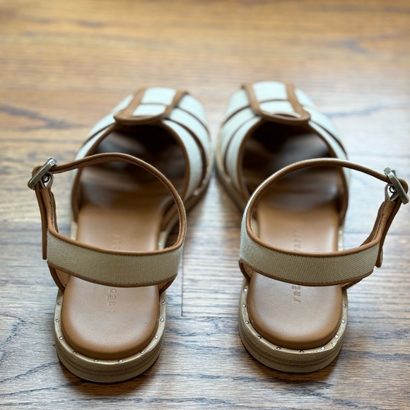 Freda Salvador Sera Fisherman Sandal in Ivory Canvas. Size 8.5 - Picture 4 of 8